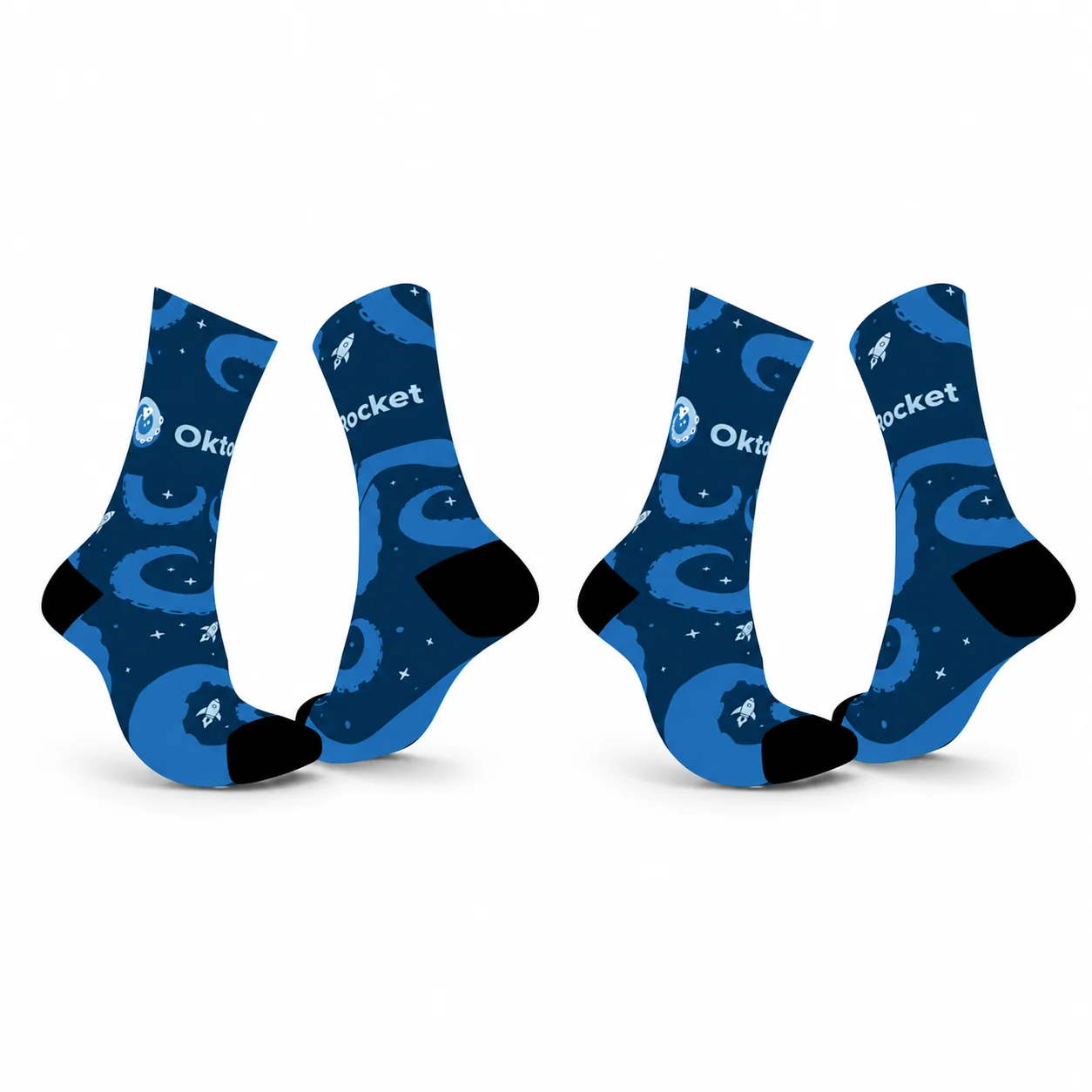 2-Pair Bundle - Sustainable High-Speed Premium Crew Socks Oktorocket Vol. 1