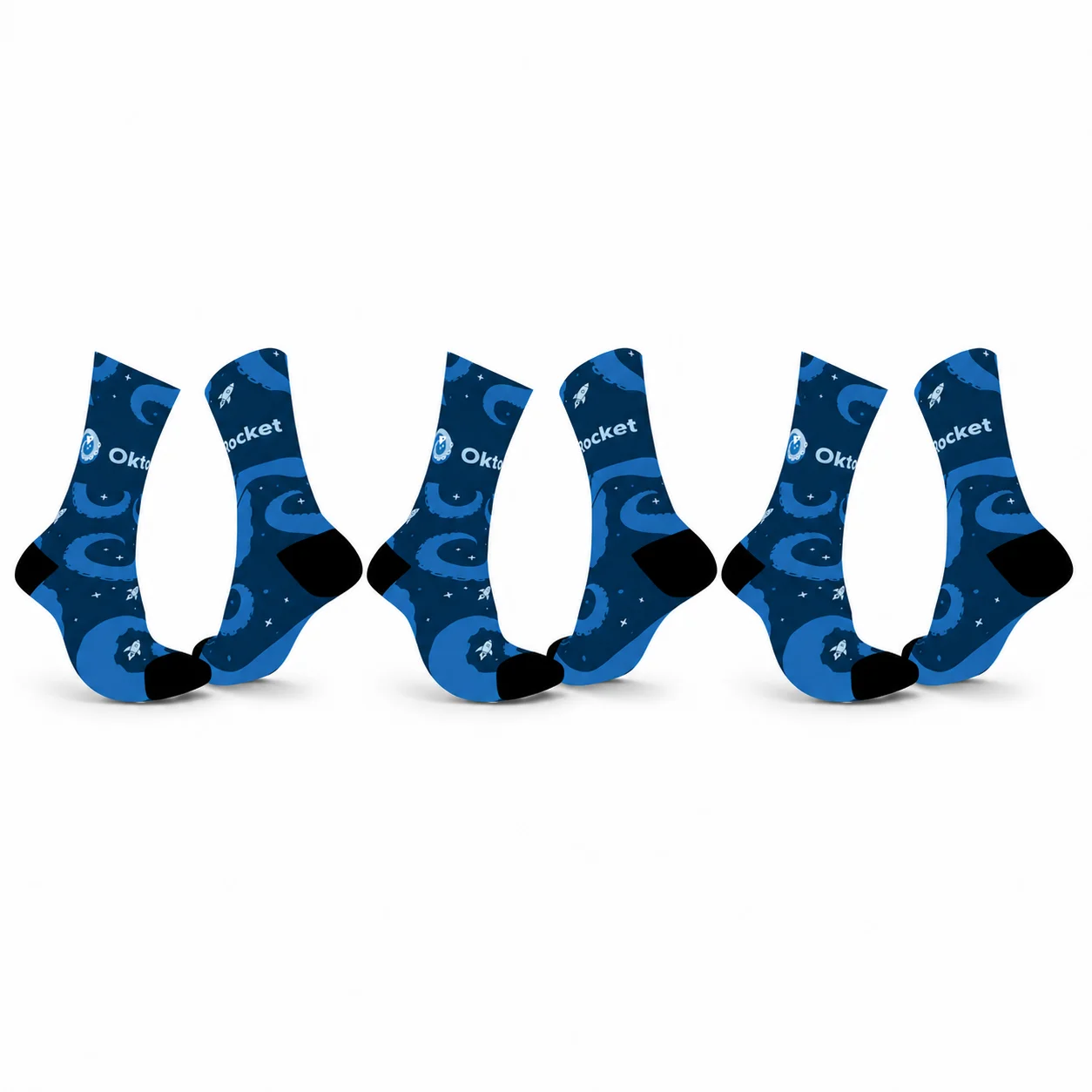 3-Pair Bundle - Sustainable High-Speed Premium Crew Socks Oktorocket Vol. 1