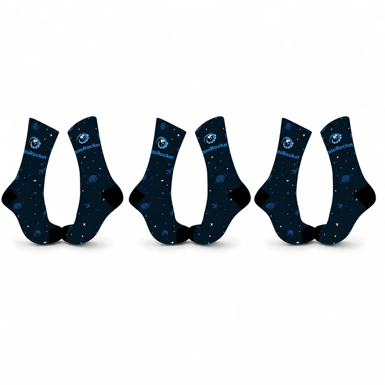 3-Pair Bundle - Sustainable High-Speed Premium Crew Socks Oktorocket Vol. 2